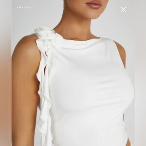 Meshki White ISABELLA Sleeveless Rose Top - XS NEW